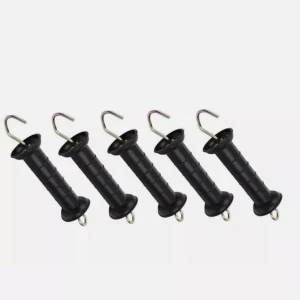Heavy Duty Electric Fence Arch Hook Gate Handle + Spring Inside Insulator