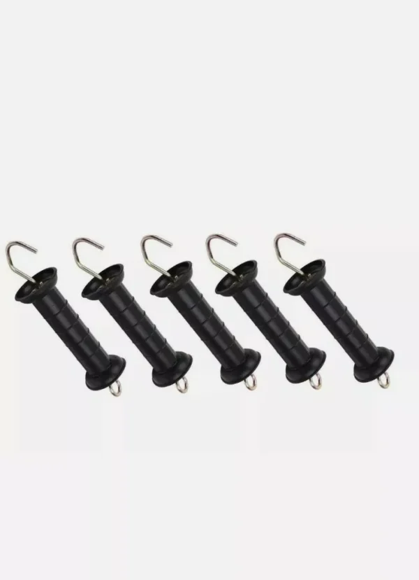 Heavy Duty Electric Fence Arch Hook Gate Handle + Spring Inside Insulator