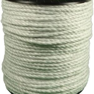 White Electric Fence Rope 200m - 6mm Horse Fencing Poly Rope